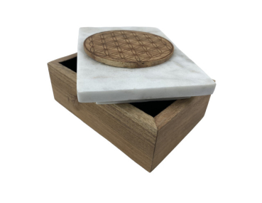 Preview: Kartenbox Marmor Blume des Lebens